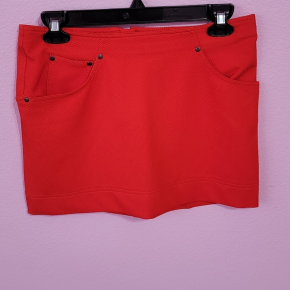 URBAN OUTFITTERS ASHLEY PELMIT ORANGE FITTED MINI SKIRT/ S-P. - Picture 15 of 16